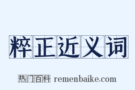 粹正近义词是什么意思的图片